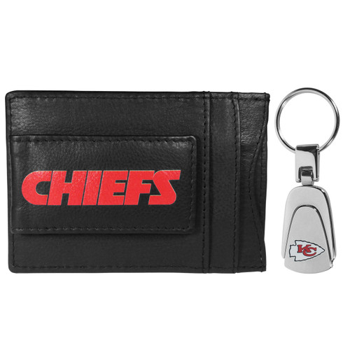 Kansas City Chiefs Leather Cash & Cardholder & Steel Key Chain