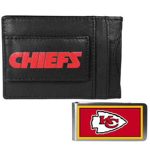 Kansas City Chiefs Leather Cash & Cardholder & Color Money Clip