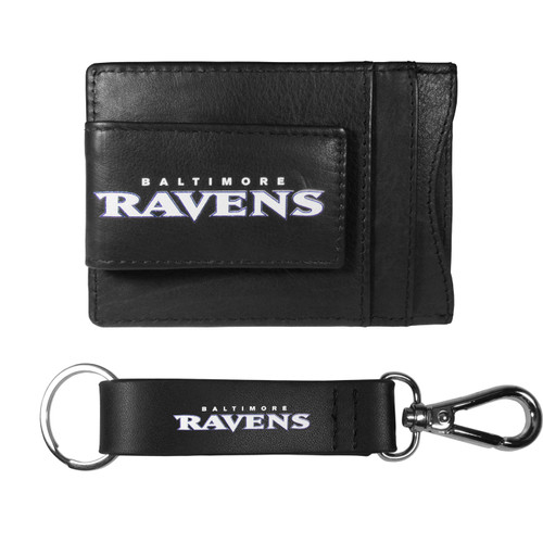 Baltimore Ravens Leather Cash & Cardholder & Strap Key Chain