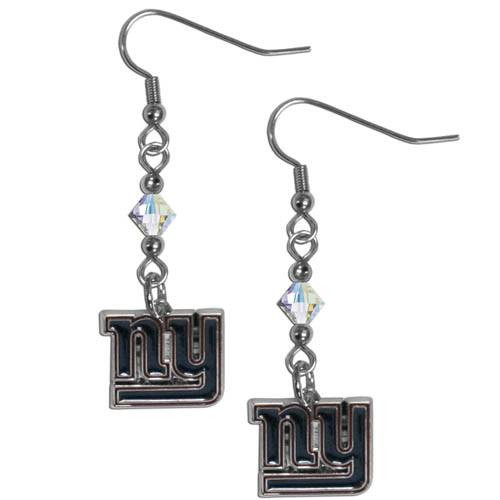 New York Giants Crystal Dangle Earrings
