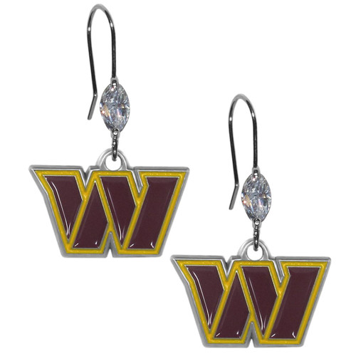Washington Commanders Crystal Dangle Earrings