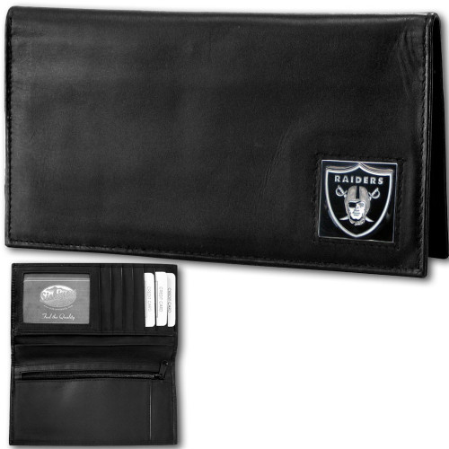 Las Vegas Raiders Deluxe Leather Checkbook Cover