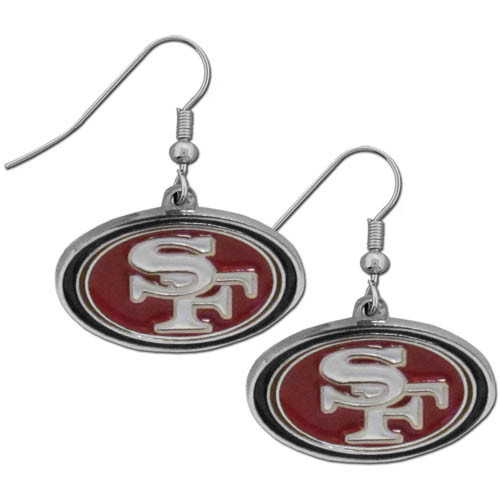 San Francisco 49ers Chrome Dangle Earrings