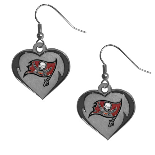 Tampa Bay Buccaneers Heart Dangle Earrings