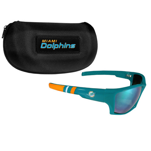 Miami Dolphins Edge Wrap Sunglass and Case Set