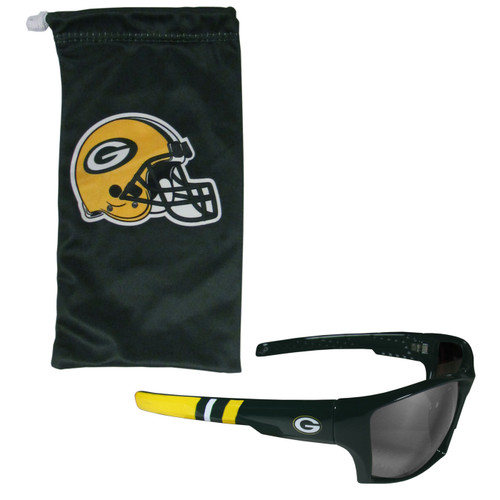 Green Bay Packers Edge Wrap Sunglass And Bag Set