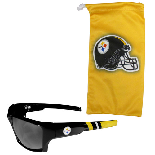 Pittsburgh Steelers Edge Wrap Sunglass And Bag Set