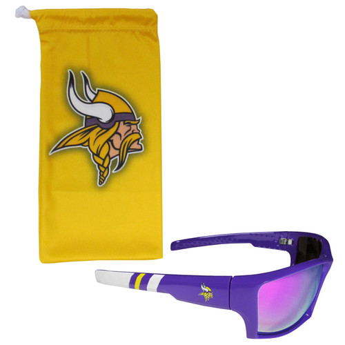 Minnesota Vikings Edge Wrap Sunglass and Bag Set