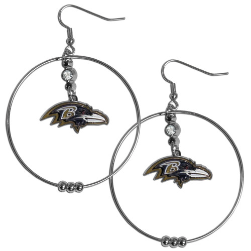 Baltimore Ravens 2" Hoop Earrings