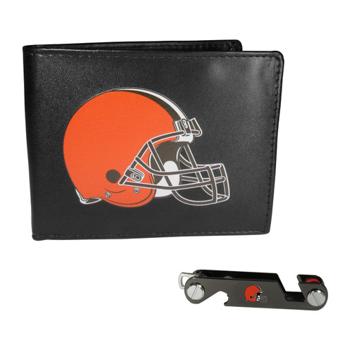 Cleveland Browns Leather Bi-fold Wallet & Key Organizer