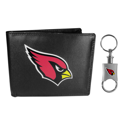 Arizona Cardinals Leather Bi-fold Wallet & Valet Key Chain