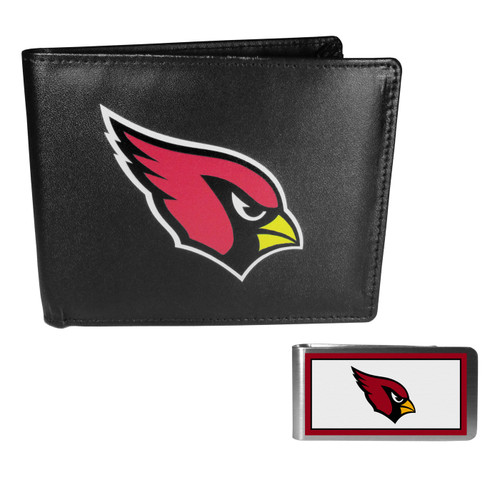 Arizona Cardinals Leather Bi-fold Wallet & Color Money Clip