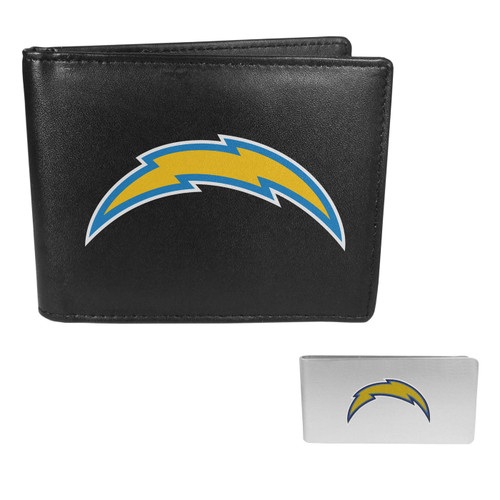 Los Angeles Chargers Leather Bi-fold Wallet & Money Clip