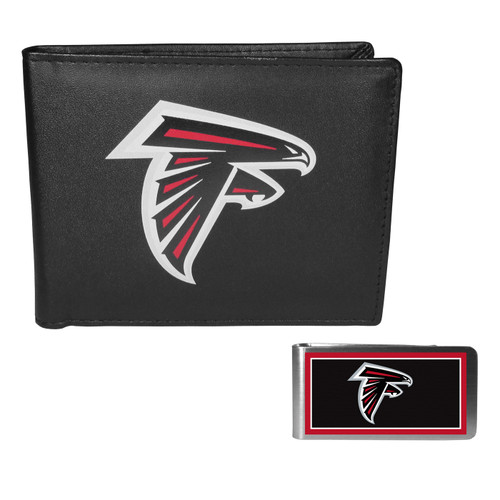 Atlanta Falcons Leather Bi-fold Wallet & Color Money Clip