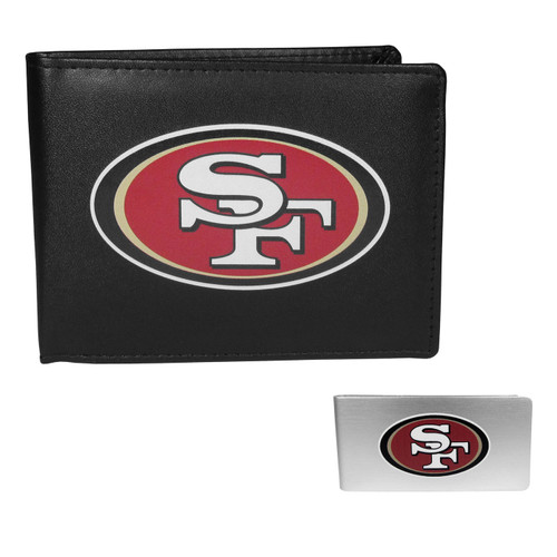 San Francisco 49ers Leather Bi-fold Wallet & Money Clip