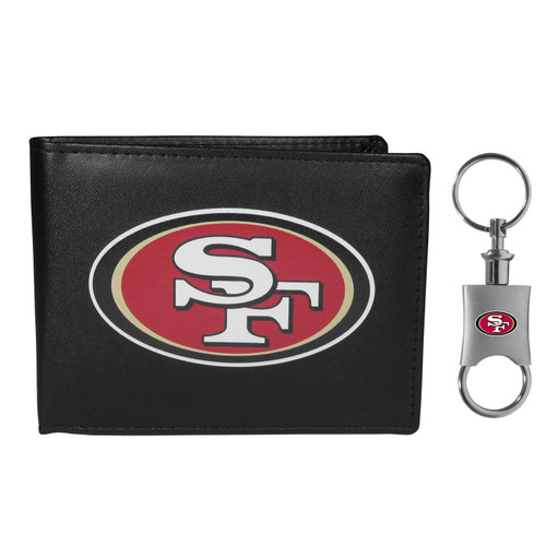 San Francisco 49ers Leather Bi-fold Wallet & Valet Key Chain