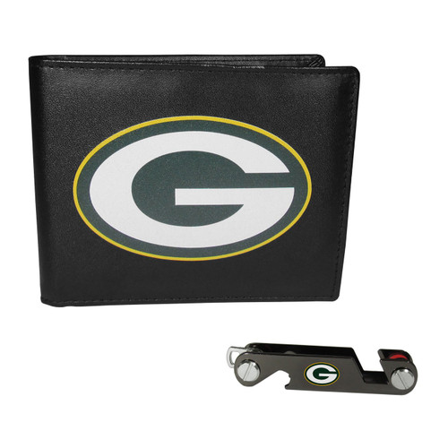 Green Bay Packers Leather Bi-fold Wallet & Key Organizer