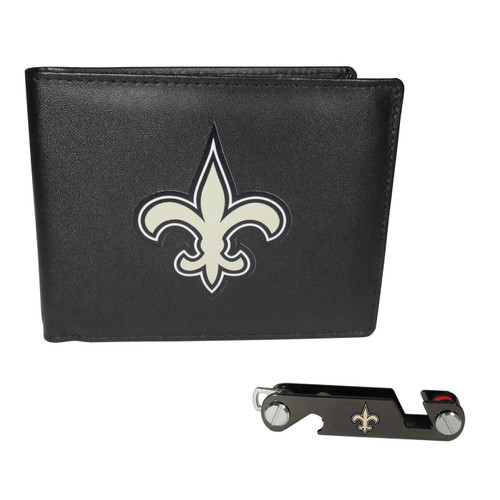 New Orleans Saints Leather Bi-fold Wallet & Key Organizer