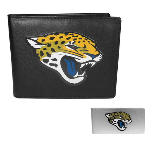 Jacksonville Jaguars Leather Bi-fold Wallet & Money Clip