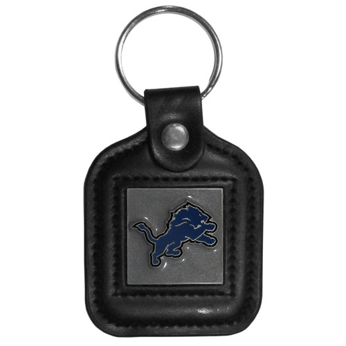 Detroit Lions Square Leather Key Chain