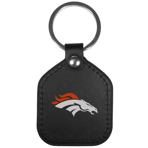Denver Broncos Leather Square Key Chain