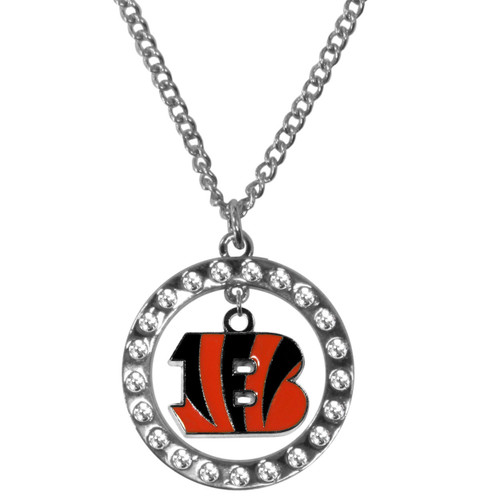 Cincinnati Bengals Rhinestone Hoop Necklace