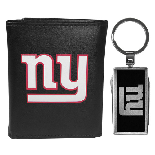 New York Giants Leather Tri-fold Wallet & Multitool Key Chain