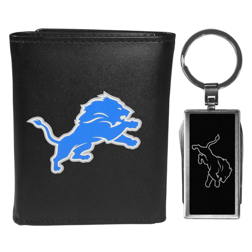 Detroit Lions Leather Tri-fold Wallet & Multitool Key Chain