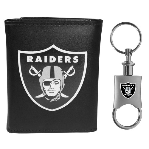 Las Vegas Raiders Leather Tri-fold Wallet & Valet Key Chain