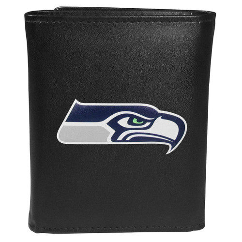 Seattle Seahawks Large Logo Leather Tri-fold Wallet