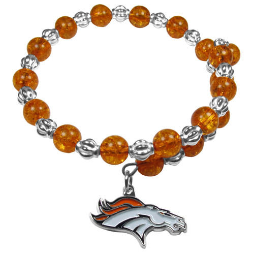 Denver Broncos Bead Memory Wire Bracelet