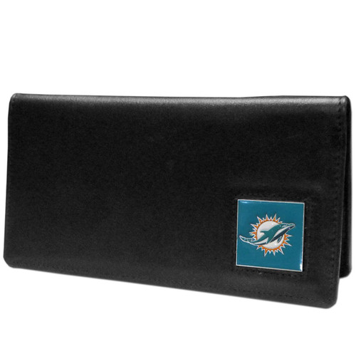 Miami Dolphins Leather Checkbook Cover