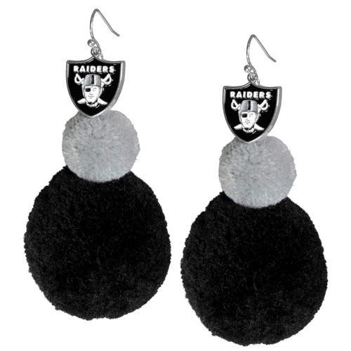 Las Vegas Raiders Pom Pom Earrings