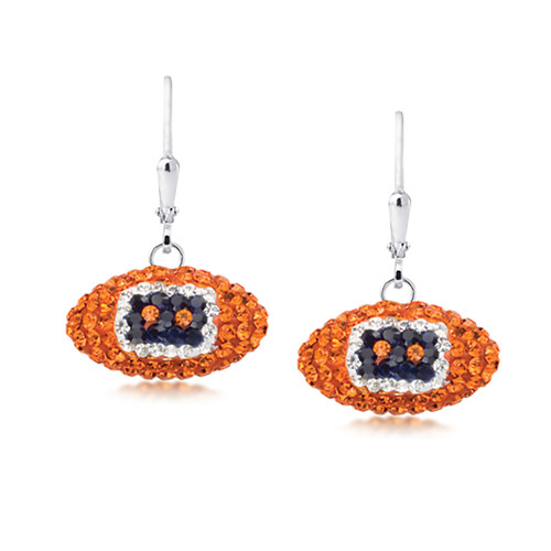 Denver Broncos Crystal Silver Earrings