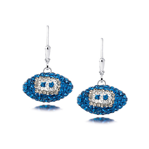 Detroit Lions Crystal Silver Earrings