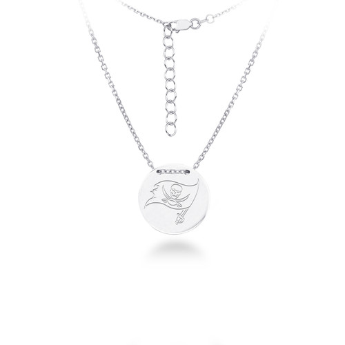 Tampa Bay Buccaneers Silver Necklace with Round Pendant