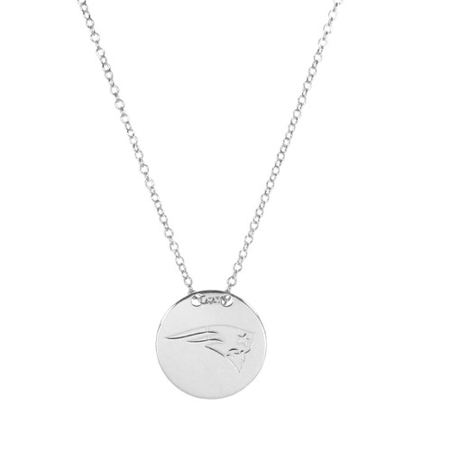 New England Patriots Silver Necklace with Round Pendant