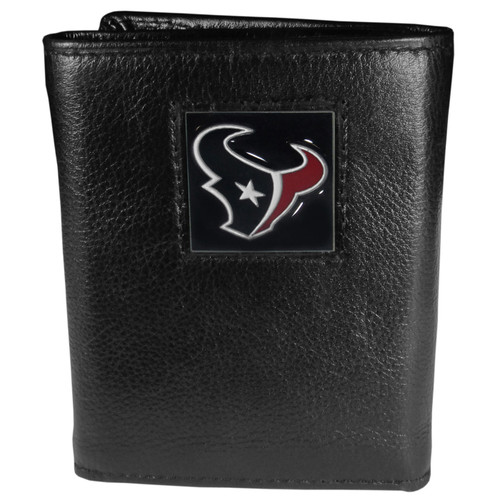 Houston Texans Deluxe Leather Tri-fold Wallet in Gift Box