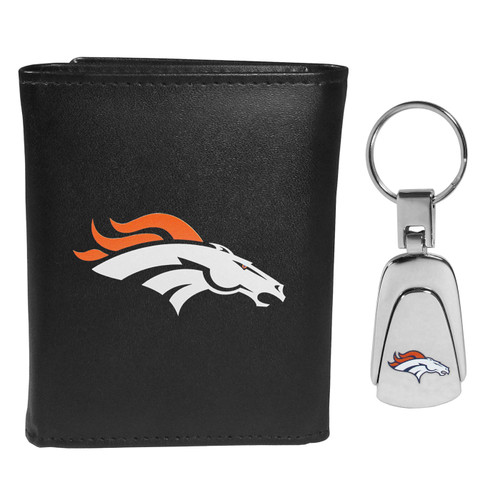 Denver Broncos Tri-fold Wallet & Steel Key Chain