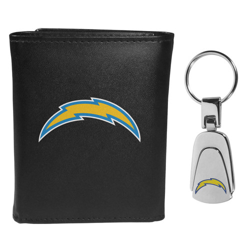 Los Angeles Chargers Tri-fold Wallet & Steel Key Chain