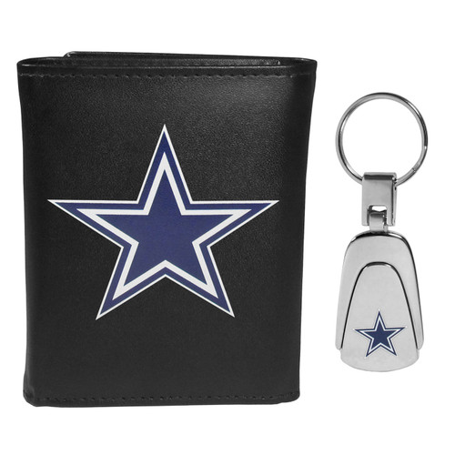 Dallas Cowboys Tri-fold Wallet & Steel Key Chain