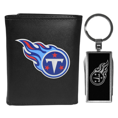 Tennessee Titans Black Tri-fold Wallet & Multitool Key Chain