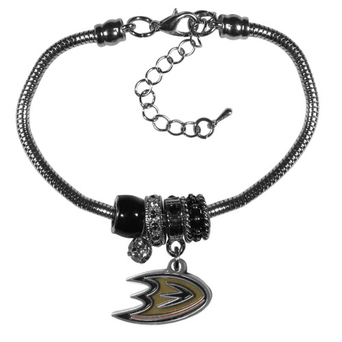 Anaheim Ducks Euro Bead Bracelet