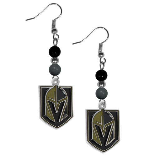 Vegas Golden Knights Fan Bead Dangle Earrings