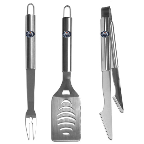 Edmonton Oilers 3 Piece Stainless Steel BBQ Set