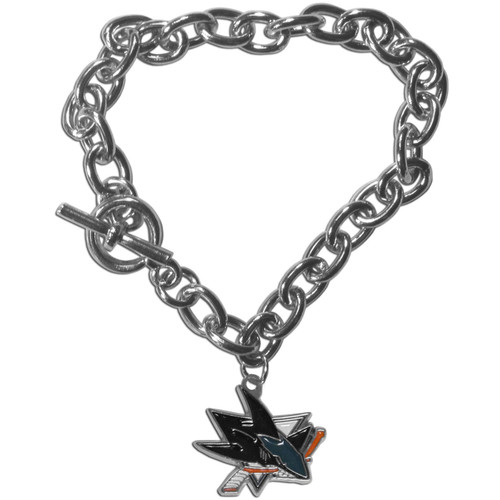San Jose Sharks Charm Chain Bracelet