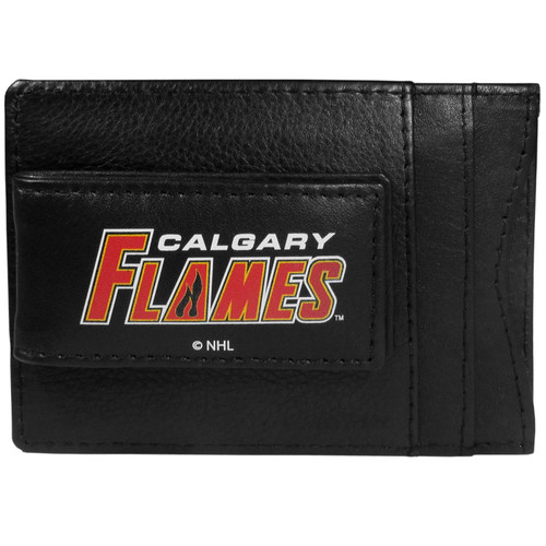 Calgary Flames Logo Leather Cash and Cardholder