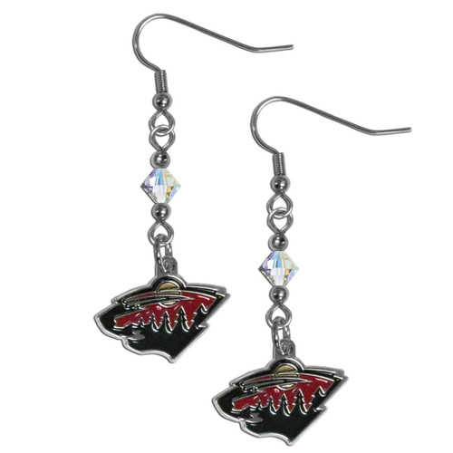 Minnesota Wild Crystal Dangle Earrings