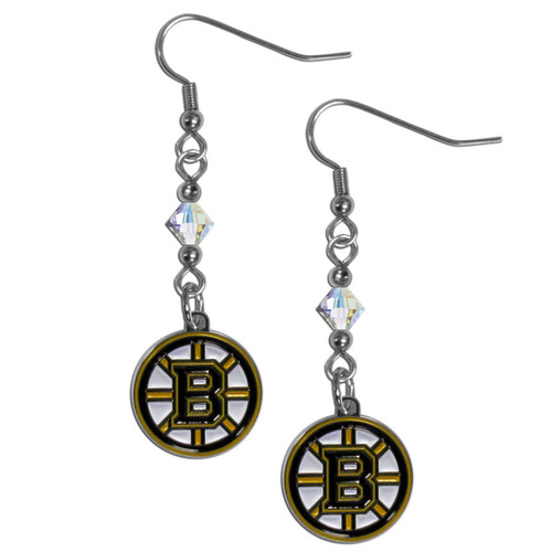 Boston Bruins Crystal Dangle Earrings