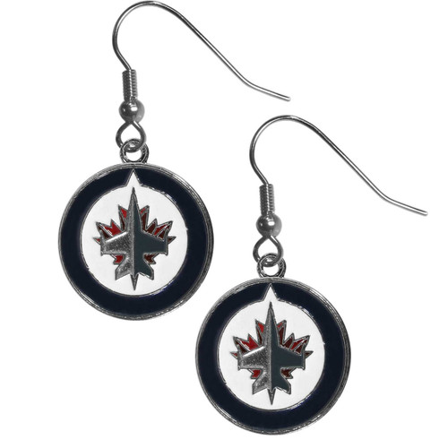 Winnipeg Jets Chrome Dangle Earrings